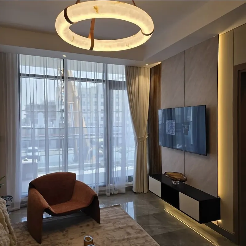 Living room with TV wall