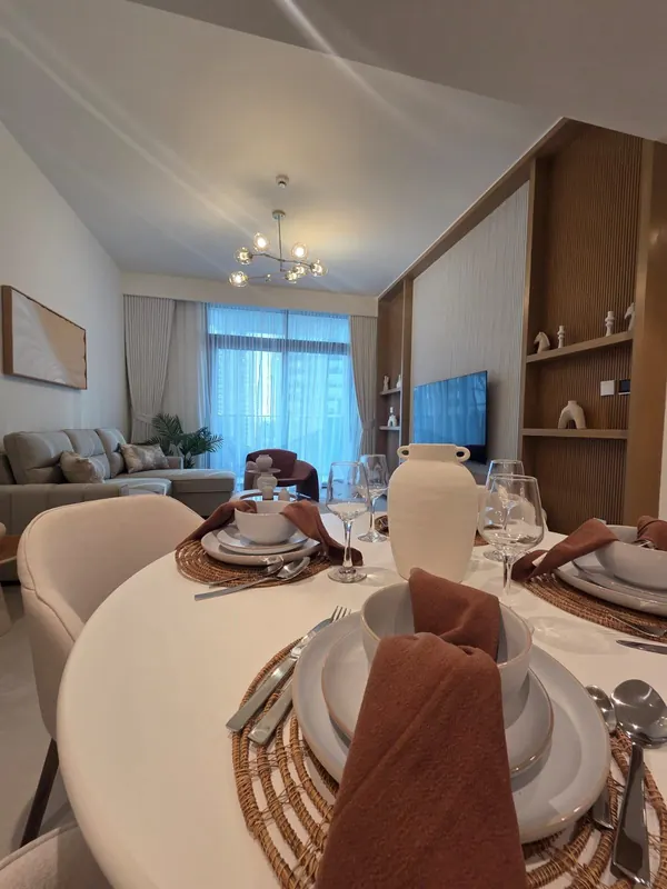 Dining & kitchen — furnished by Nuwah Interiors
