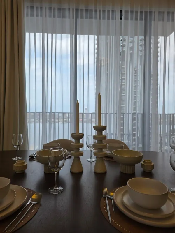Dining & kitchen — furnished by Nuwah Interiors