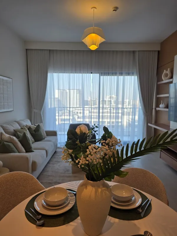 Dining & kitchen — furnished by Nuwah Interiors